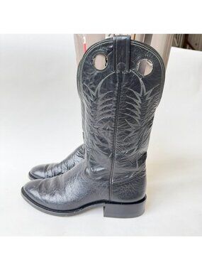 Nocona Vintage Buckaroo Cowboy Boots Black Western USA Made Men's 9.5D